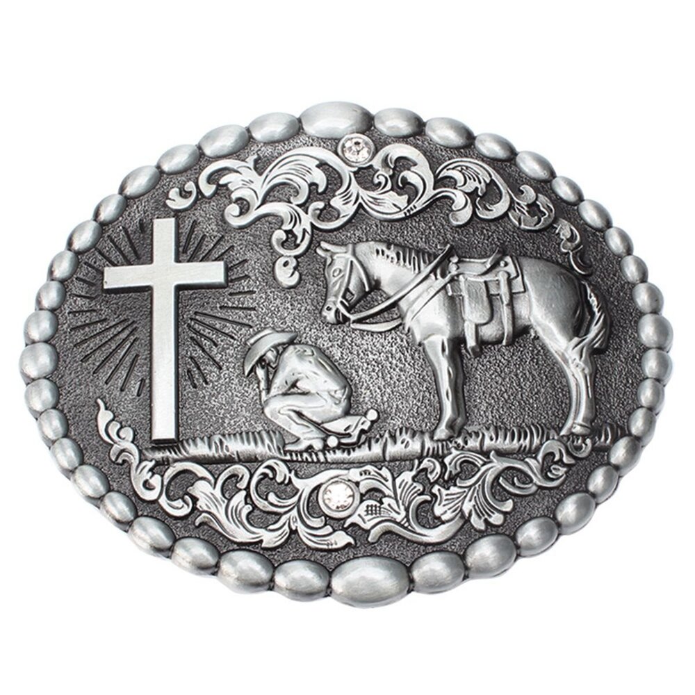 8617 Cross Praying Belt Buckle Western Cowboy Cowgirl Native American
